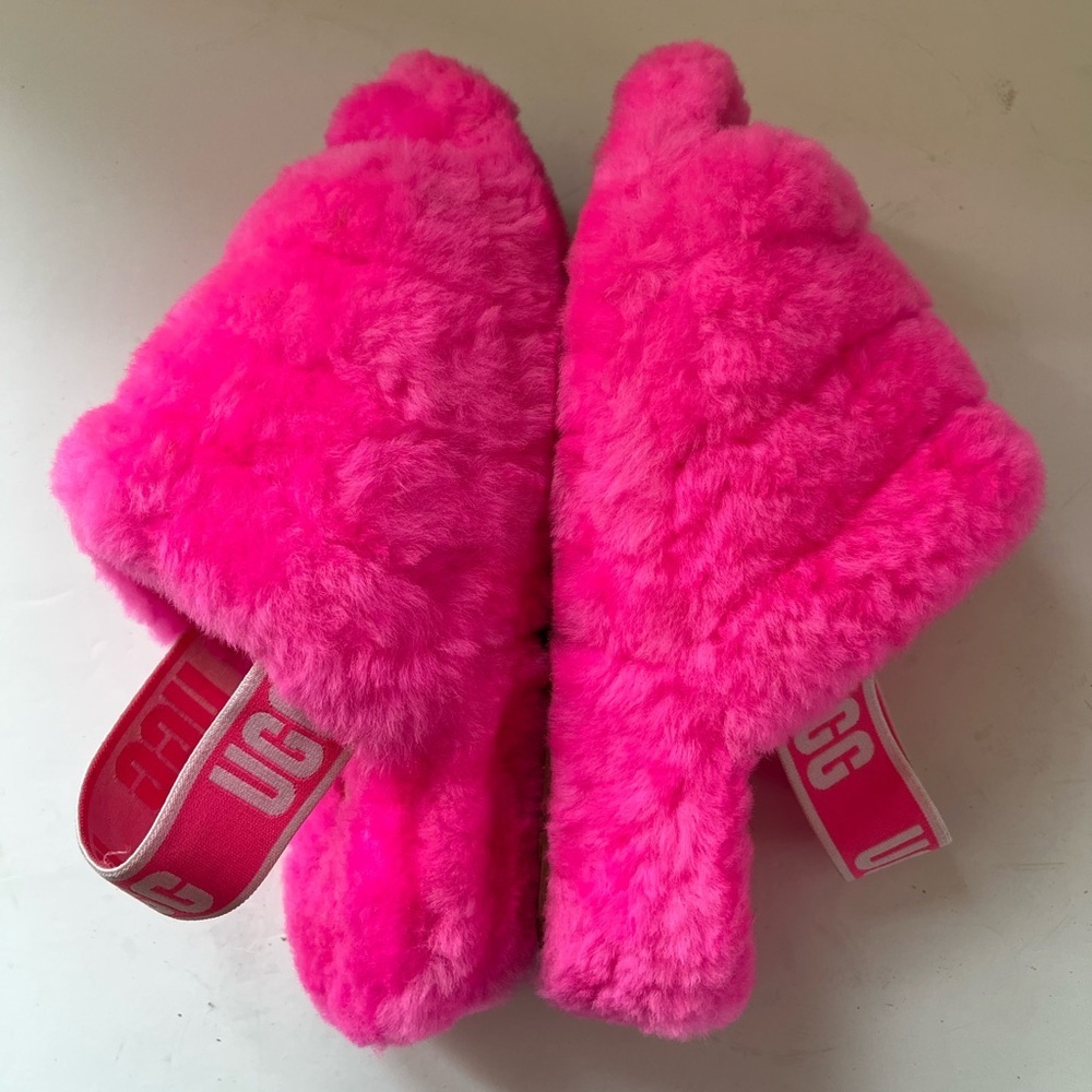 UGG Fluff Yeah Fuchsia Pink Slippers Size 6 - Picture 4 of 8